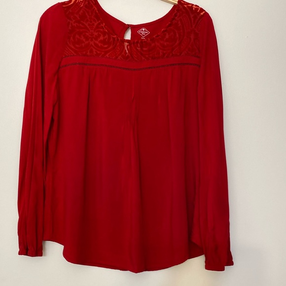 St. John's Bay Tops - St. John’s Bay Red Retro Blouse